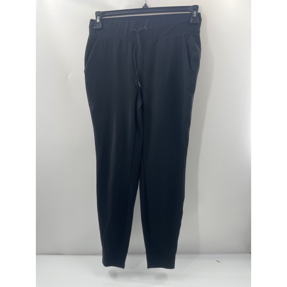 Yogalicious Lux Womens Black High Waist Drawstring Joggers Pockets Size S